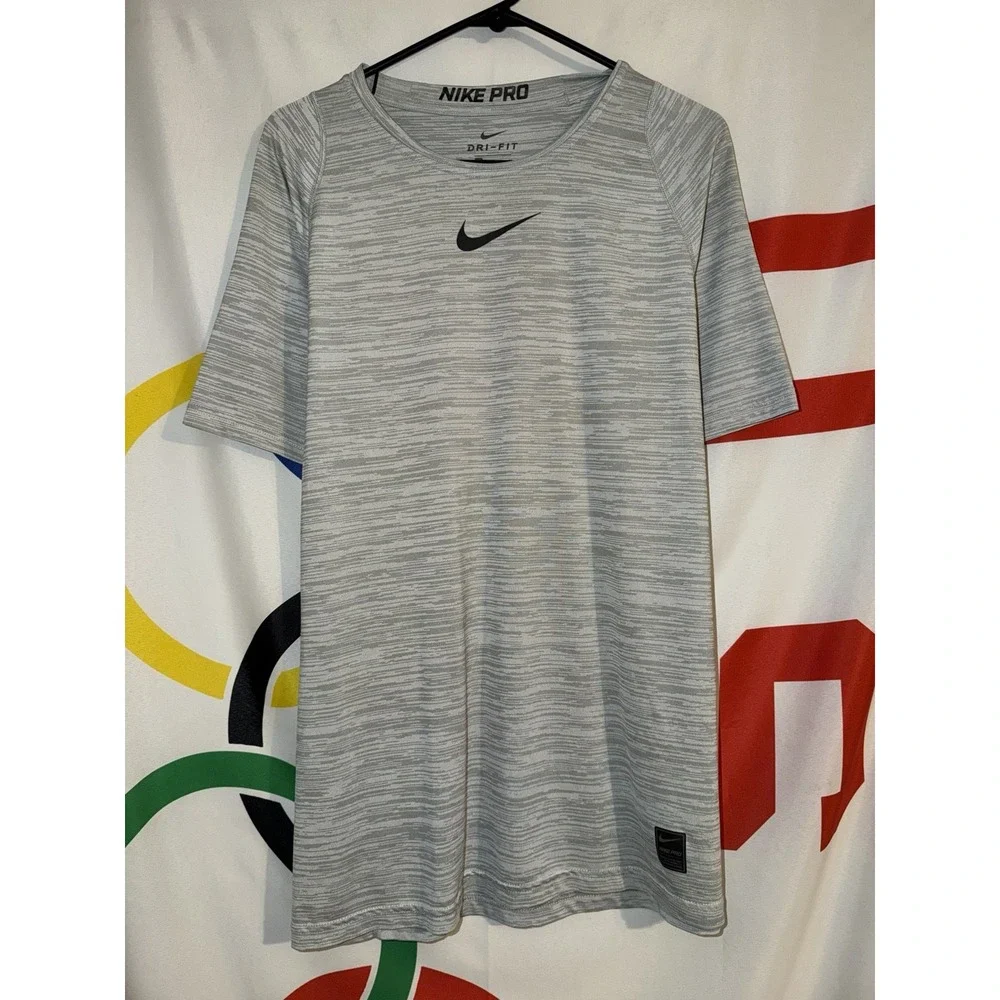 Nike Pro T Shirt Mens Medium Gray Activewear